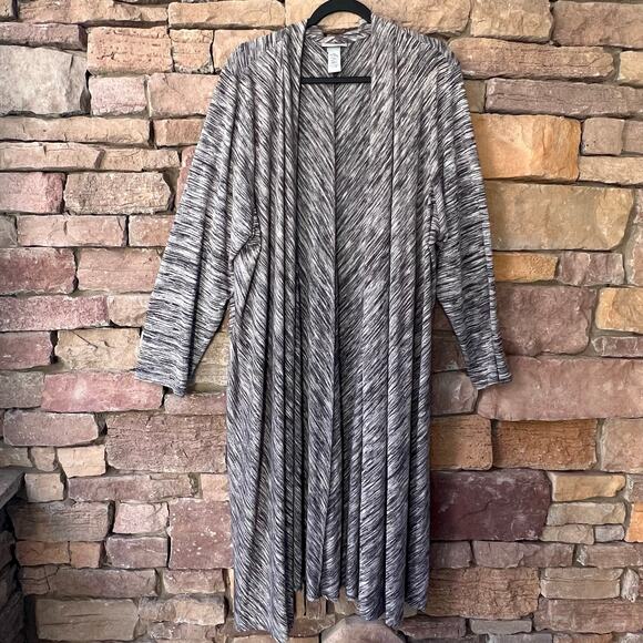Catherines Cardigan Women 3X 26/28W Plus Long Duster Open Front Anywear Sweater - Picture 1 of 9